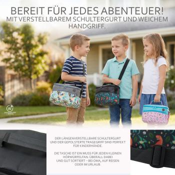 BAMBINIWELT Musikbox-Tasche für Hörwürfel z.B. Toniebox und Tigerbox Touch, verstellbare Innenfächer, Netzfach für Zubehör GROSS
